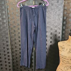 Just Living Navy Linen Blend Pants Size Large